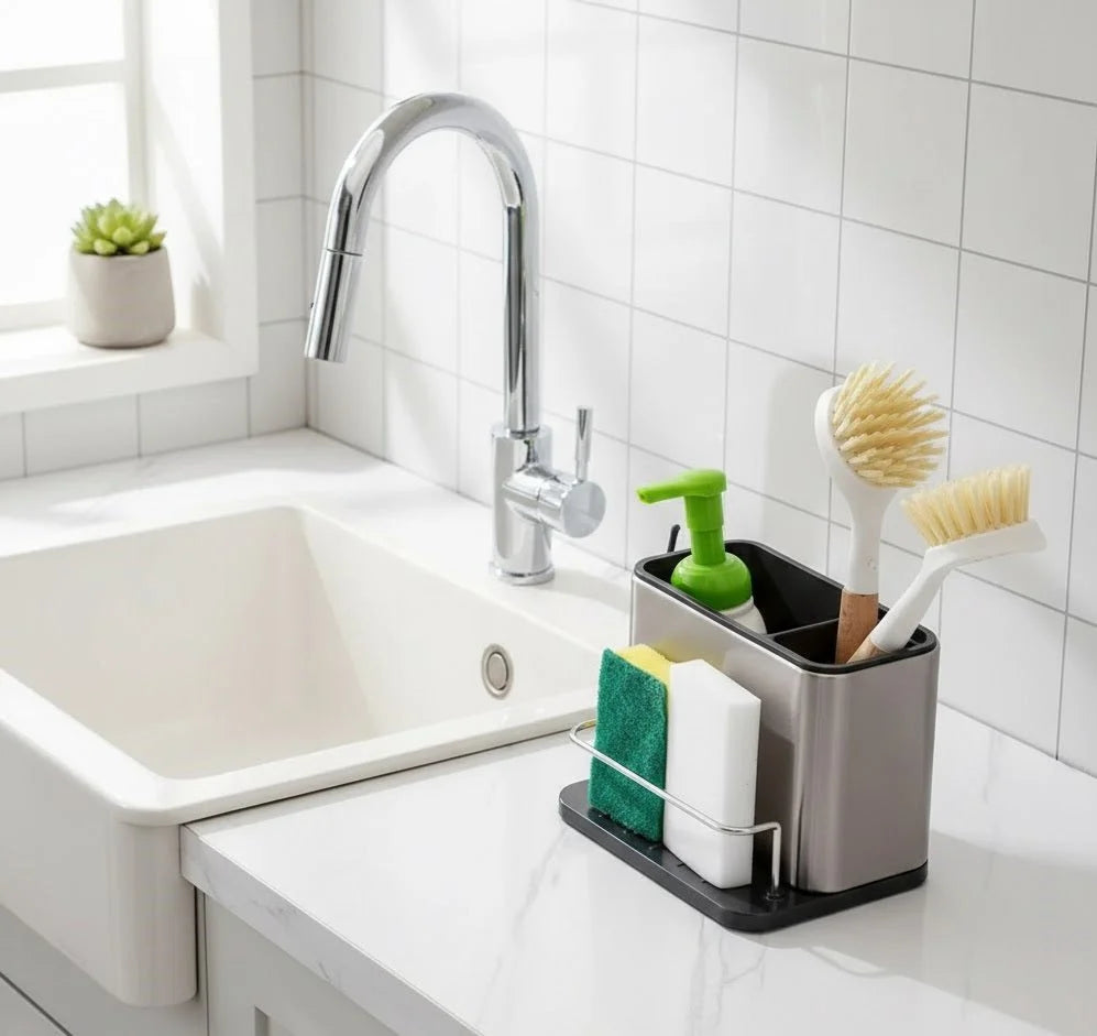 Stainless Steel Kitchen Sink Organizer Rack – Multipurpose Sink Storage Rack**