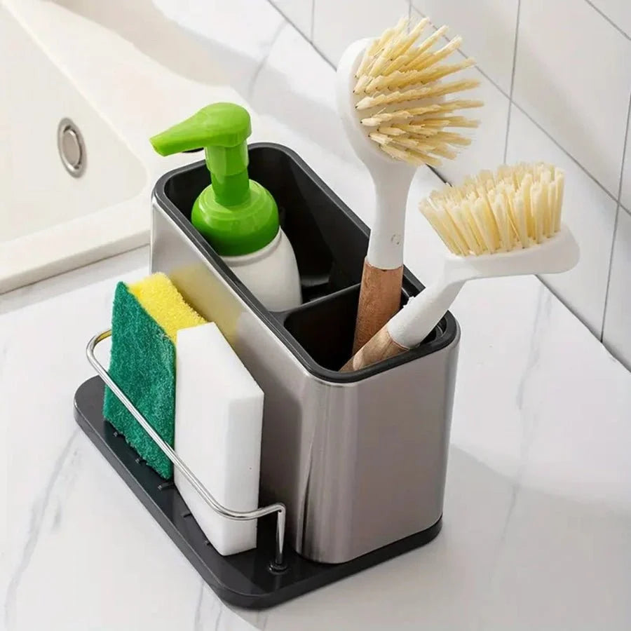 Stainless Steel Kitchen Sink Organizer Rack – Multipurpose Sink Storage Rack**